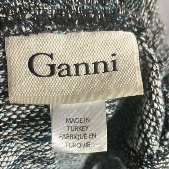 Ganni Anthropologie Pinnacle Textured Knit Ruffle Neck Dress with Pockets - Picture 7 of 9